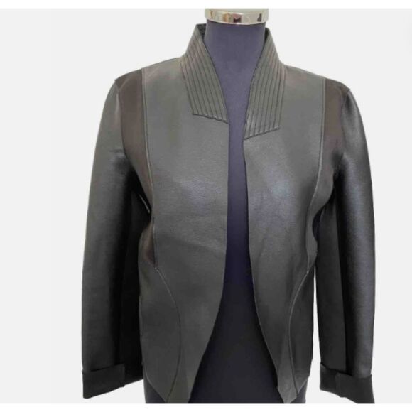 Guess Black Faux Leather Vingtage Jacket - Size Small - Picture 5 of 7